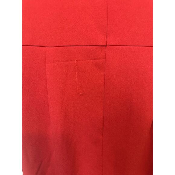 Women's Tahari ASL Red Knit Long Sleeve Side Knot Career Sheath Dress 14 - Picture 6 of 7